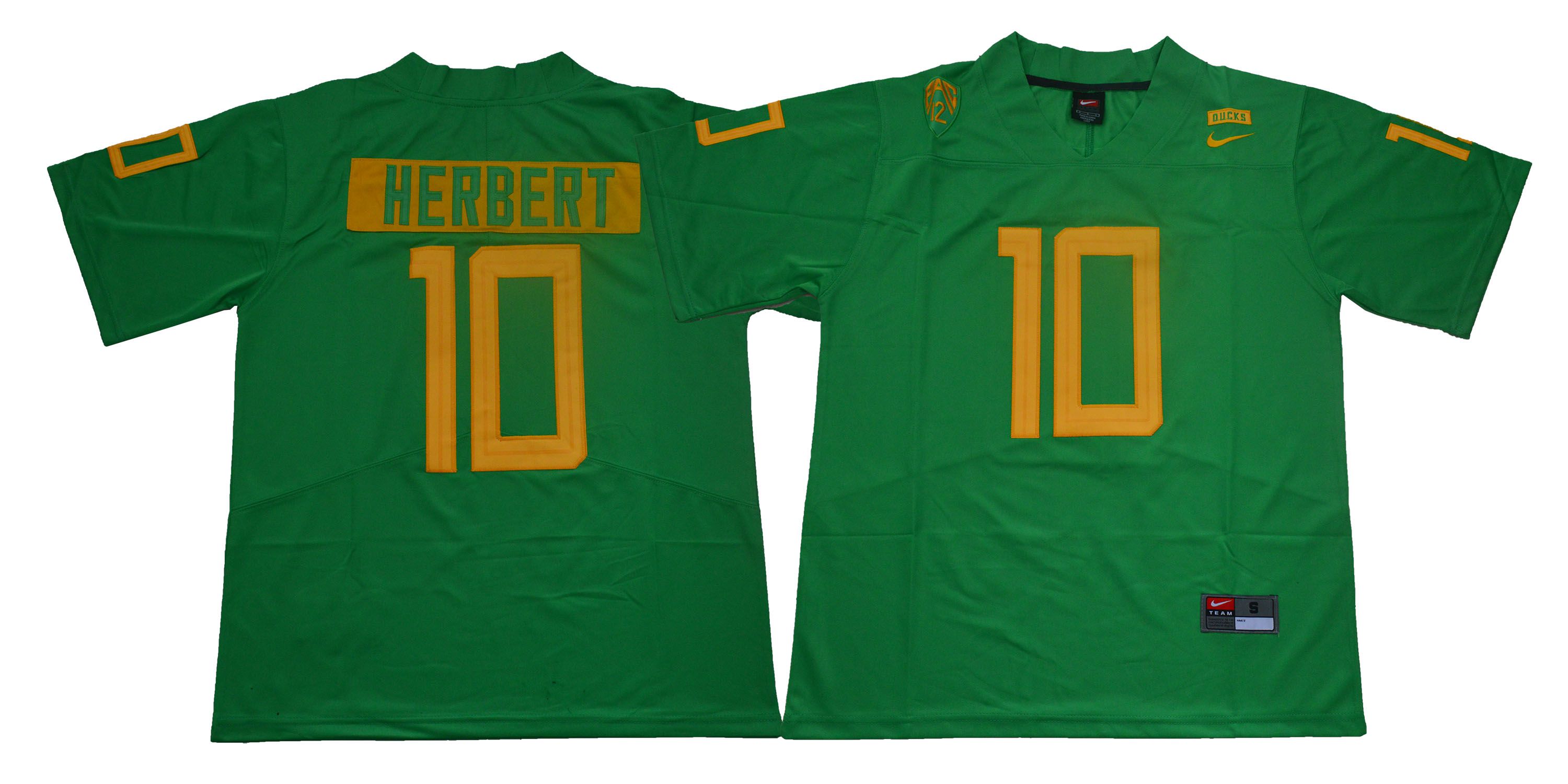 Men Oregon Ducks #10 Herbert Green Legendary Edition Nike NCAA Jerseys->ncaa teams->NCAA Jersey